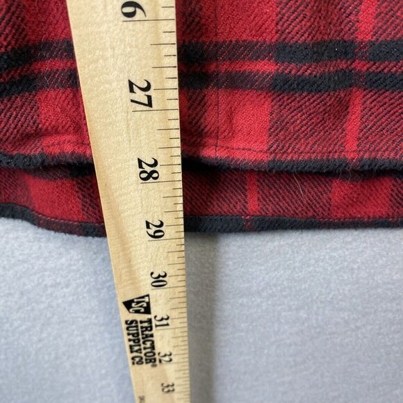 LL Bean Flannel Shirt Womens XL Tartan Plaid Red Black Organic Cotton 506162 VTG - Picture 5 of 13